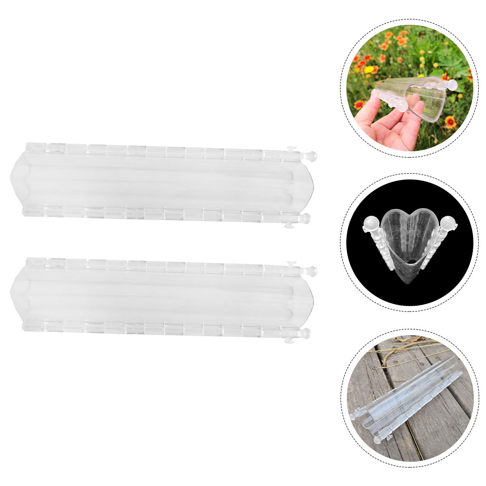 Gardening Tools Vegetables - 2 ชิ้น แม่พิมพ์ปลูกแตงกวาทรงหัวใจ แบบใส สำหรับจัดทรงผลไม้ ใช้ปลูกผักในสวนและทำสวนที่บ้าน