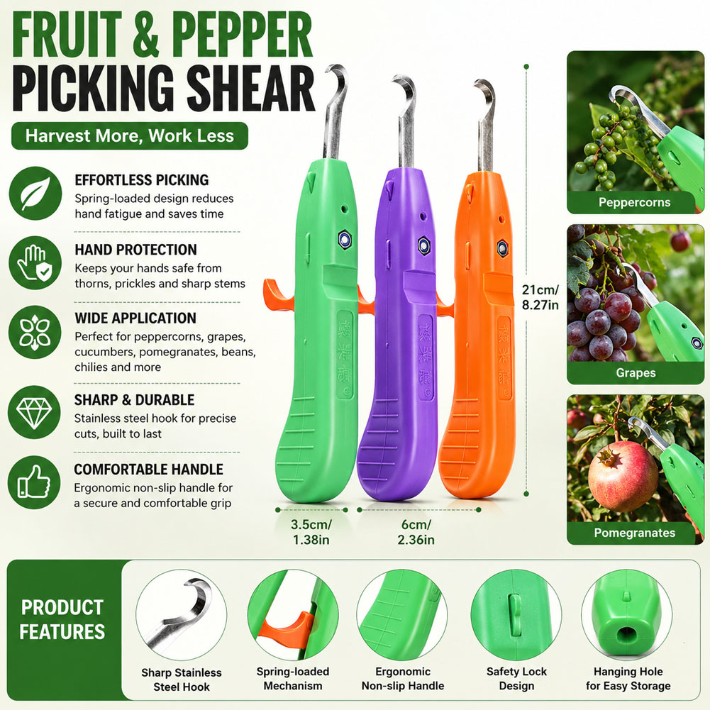 Gardening Tools Vegetables - เครื่องมือตัดแต่งกิ่งอเนกประสงค์สำหรับเก็บผลไม้และผัก ใช้งานง่ายและรวดเร็ว