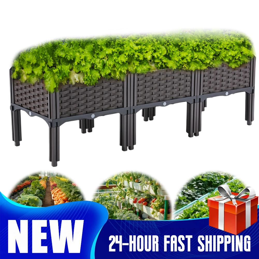 Self-Watering Planter - กระบะปลูกต้นไม้ยกพื้นพร้อมระบบระบายน้ำและระบบรดน้ำอัตโนมัติ สำหรับปลูกพืชกลางแจ้ง