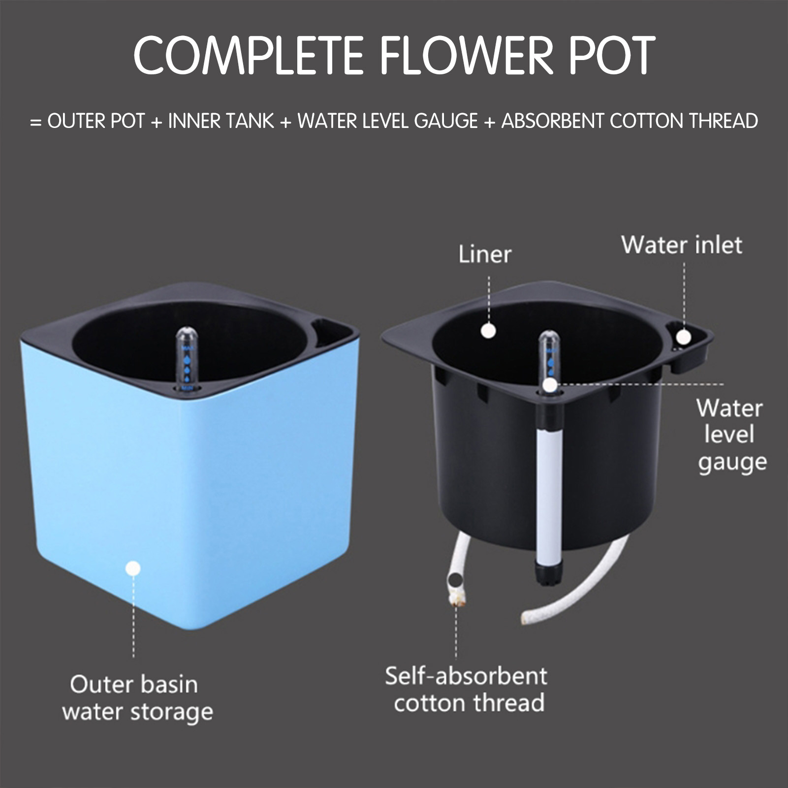 กระถางต้นไม้รดน้ำอัตโนมัติ กระ - Self-Watering Planter บทวิจารณ์และราคา